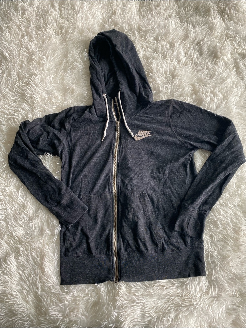Nike Black Full-Zip Hoodie with Hood and Pockets